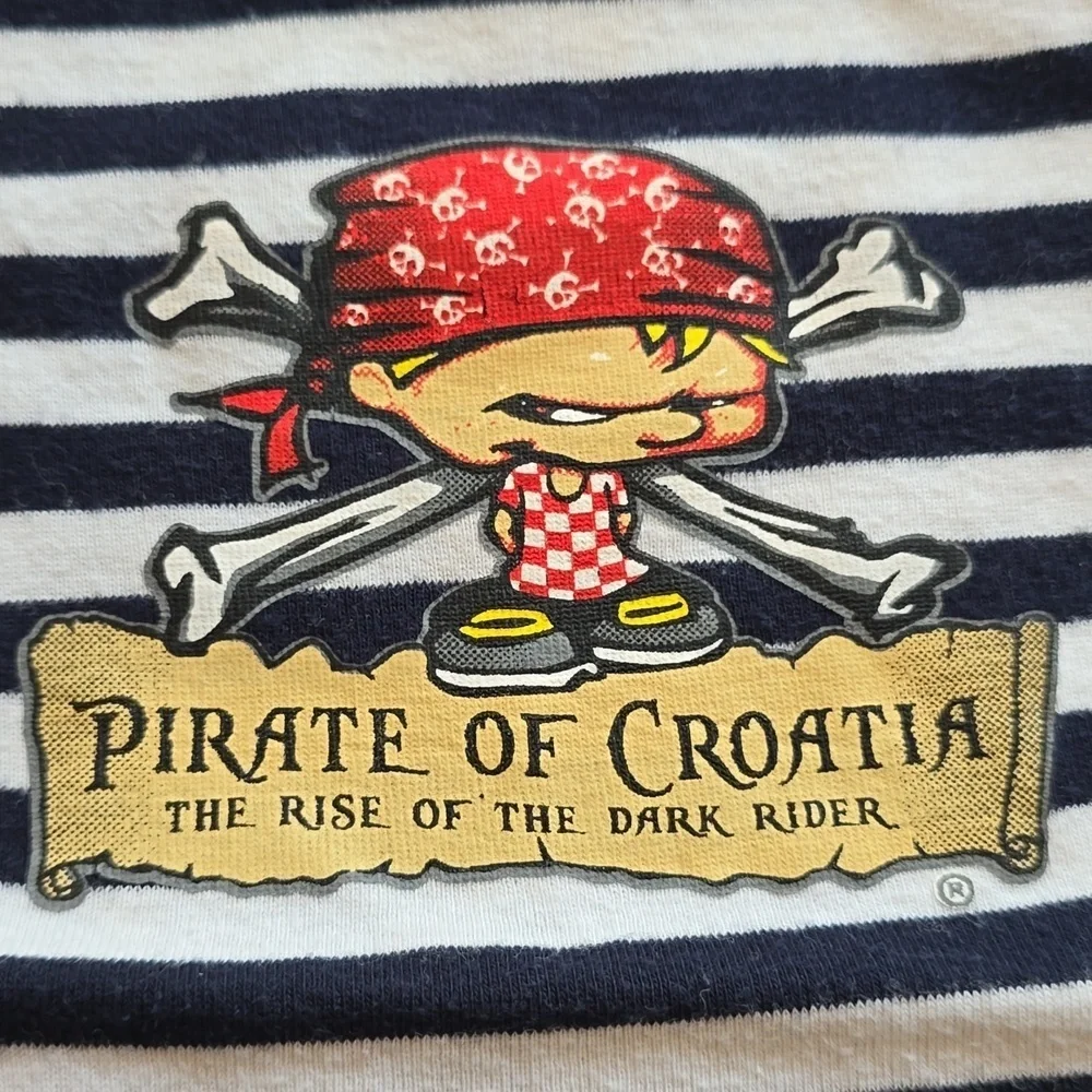 Pirate of Croatia Navy and White Striped Onsie